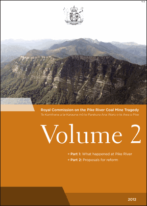 Cover of Volume 2 of the Final Report of the Royal Commission on the Pike River Coal Mine Tragedy